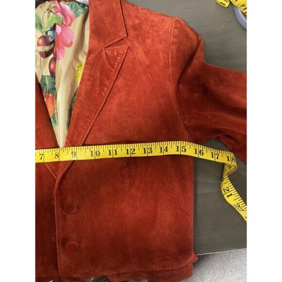 John Carlisle Orange Suede Leather Jacket XS - Picture 7 of 9